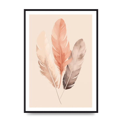 Feathered Boho Whisper Cream Riso Print