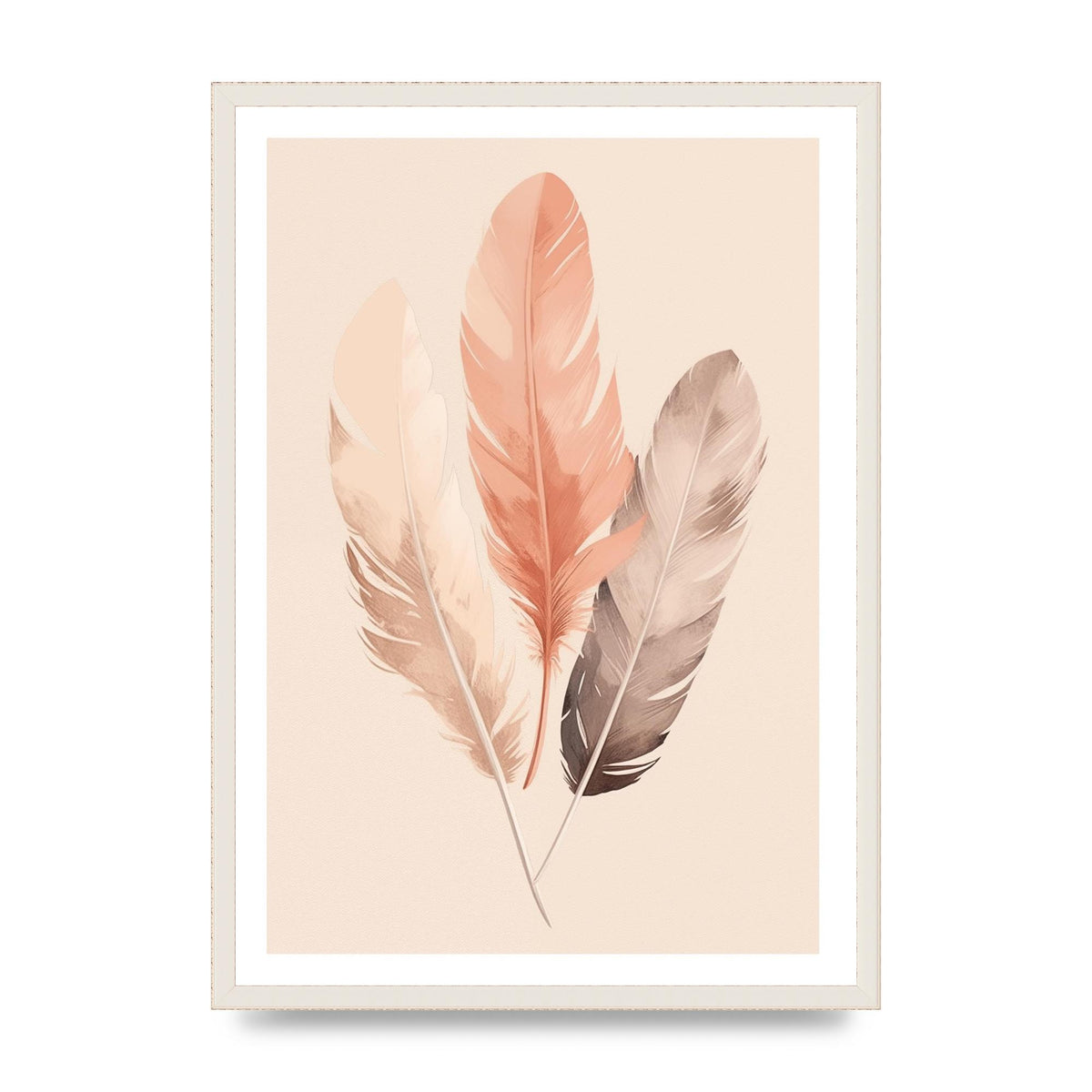 Feathered Boho Whisper Cream Riso Print