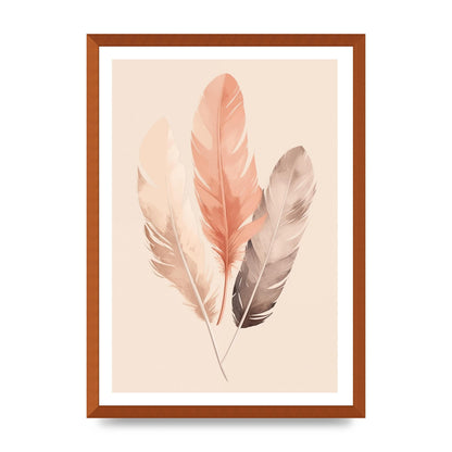 Feathered Boho Whisper Cream Riso Print