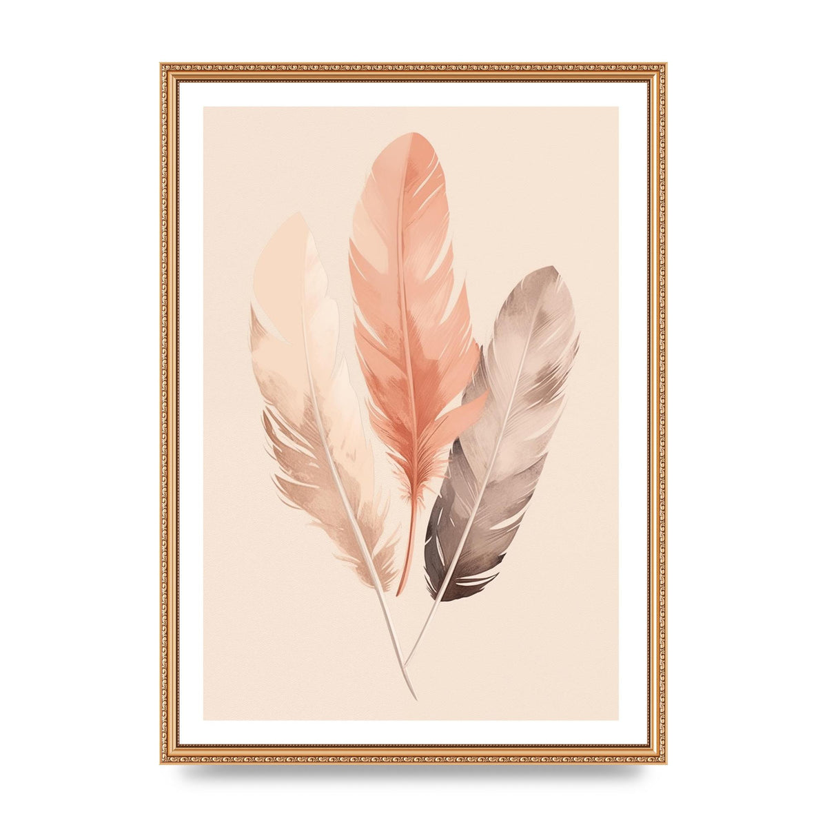 Feathered Boho Whisper Cream Riso Print