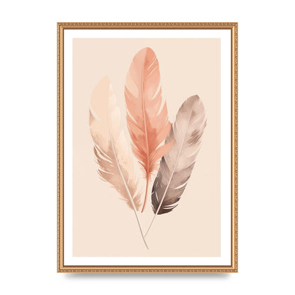 Feathered Boho Whisper Cream Riso Print