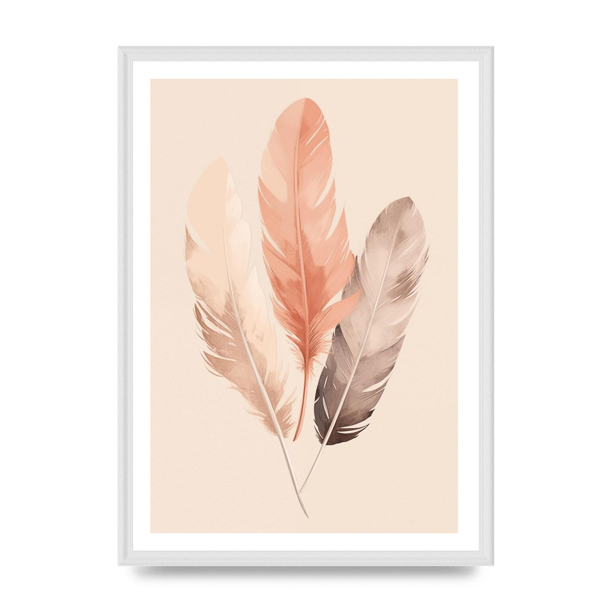 Feathered Boho Whisper Cream Riso Print
