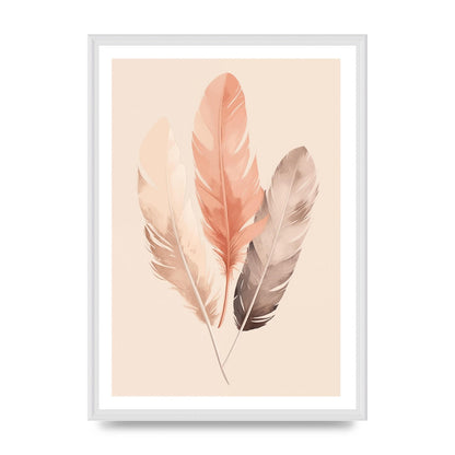 Feathered Boho Whisper Cream Riso Print