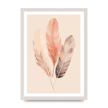 Feathered Boho Whisper Cream Riso Print
