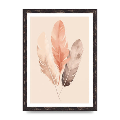 Feathered Boho Whisper Cream Riso Print