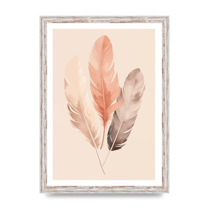 Feathered Boho Whisper Cream Riso Print