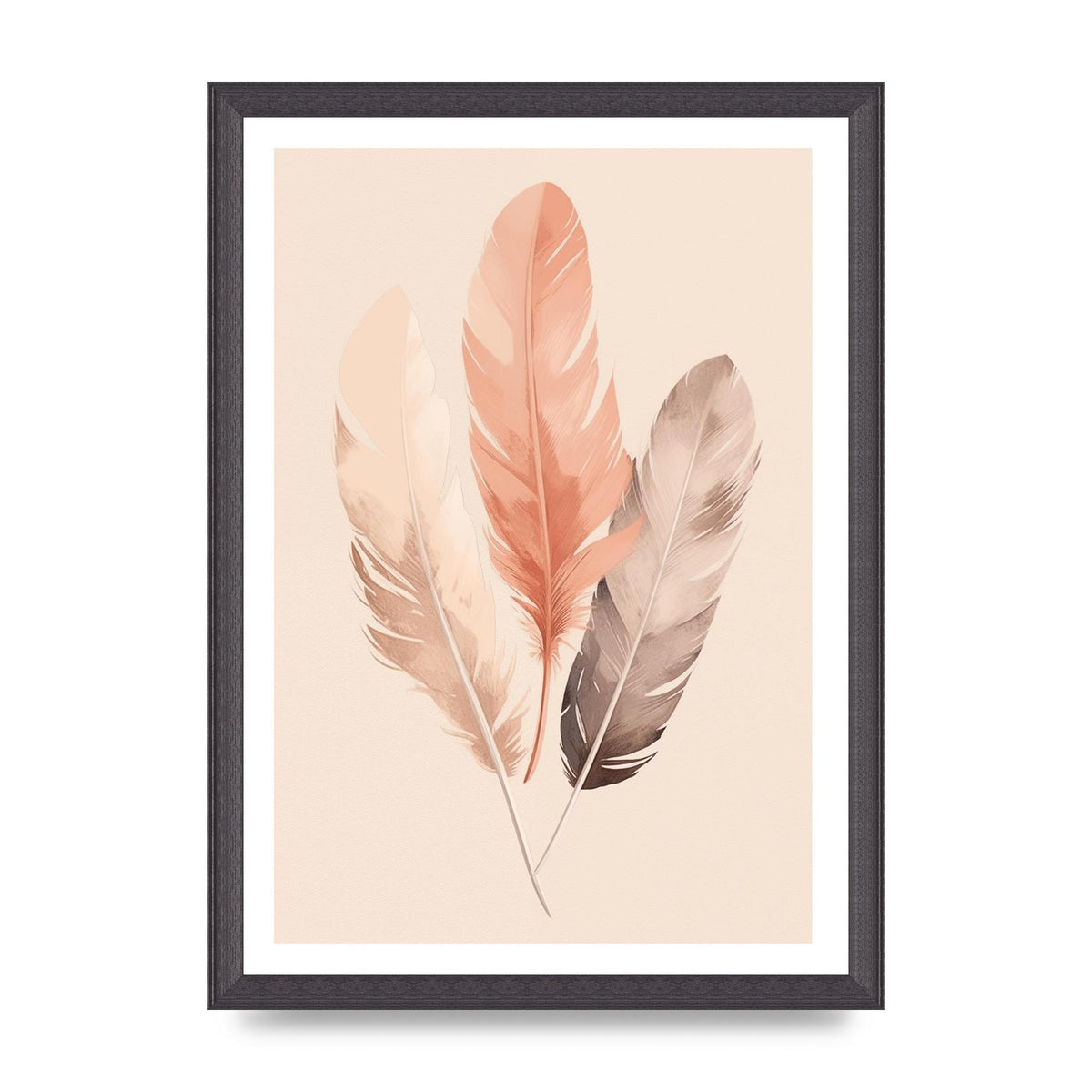 Feathered Boho Whisper Cream Riso Print