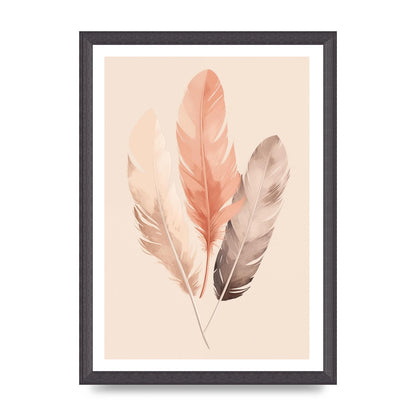 Feathered Boho Whisper Cream Riso Print