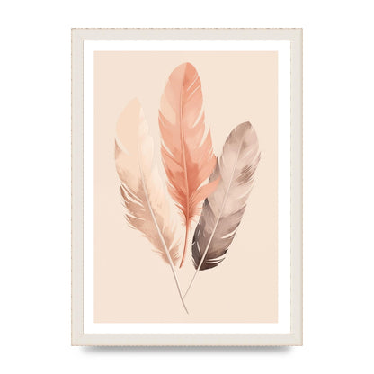 Feathered Boho Whisper Cream Riso Print