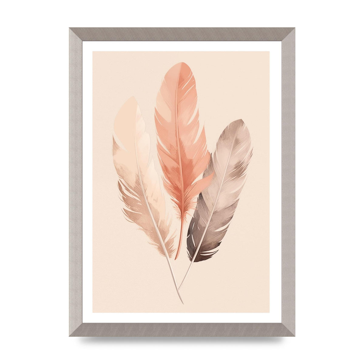 Feathered Boho Whisper Cream Riso Print