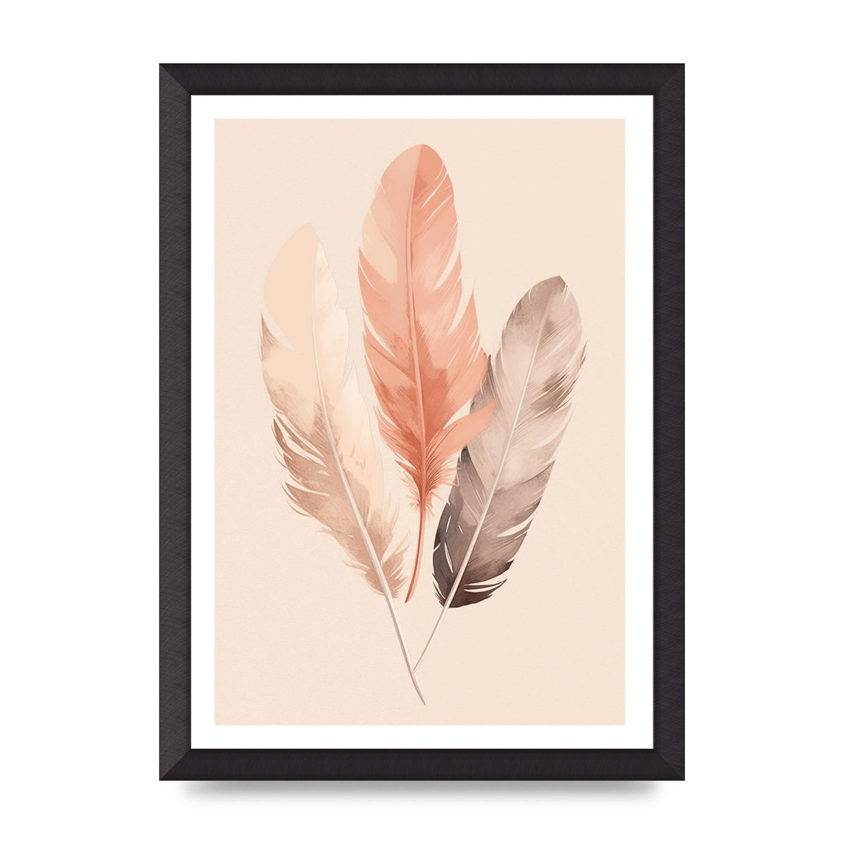 Feathered Boho Whisper Cream Riso Print