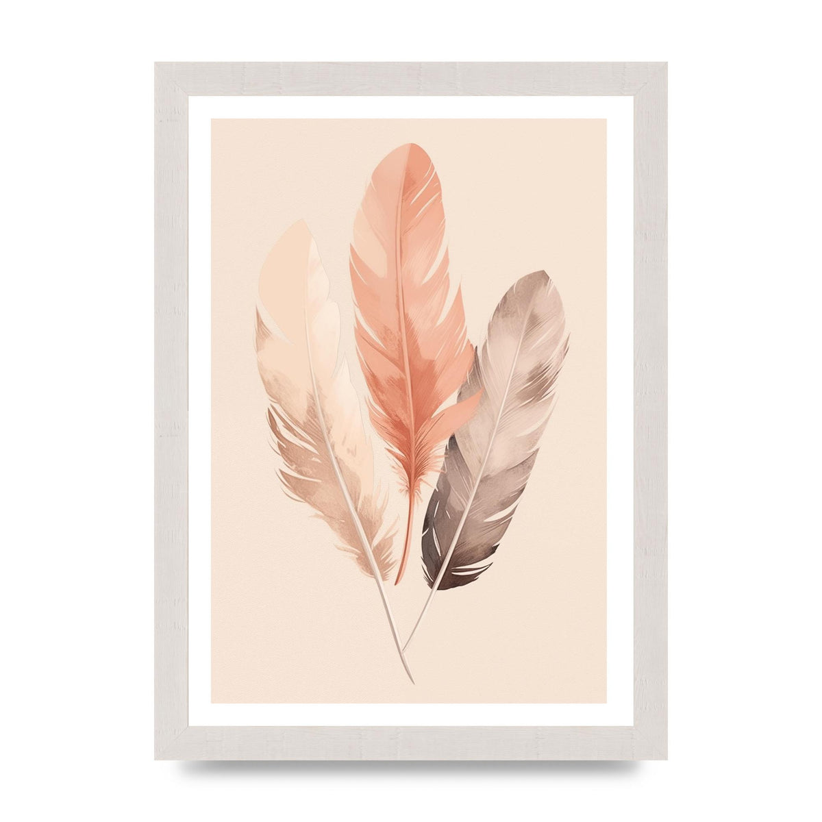Feathered Boho Whisper Cream Riso Print