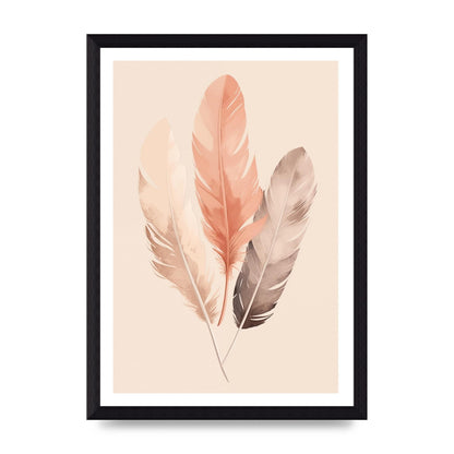 Feathered Boho Whisper Cream Riso Print