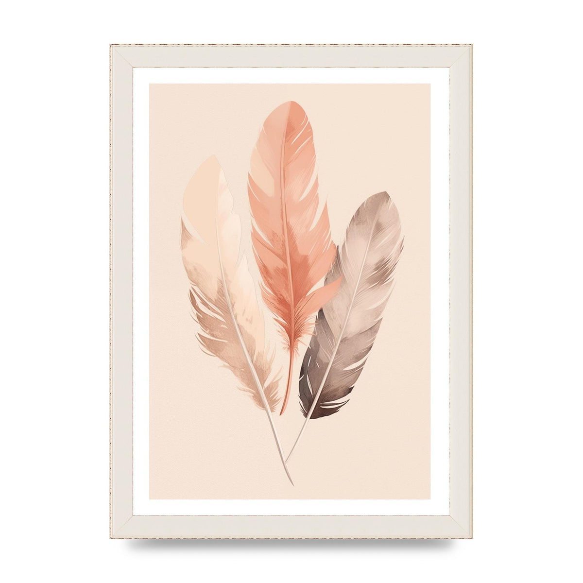 Feathered Boho Whisper Cream Riso Print