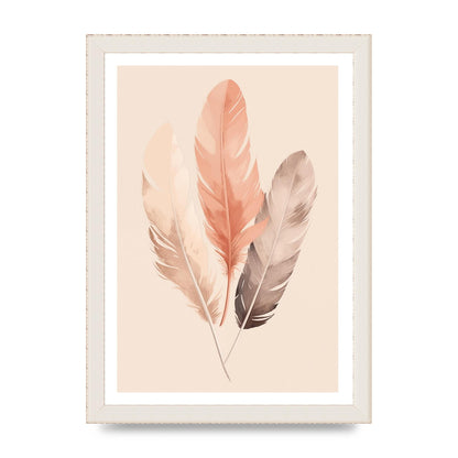 Feathered Boho Whisper Cream Riso Print