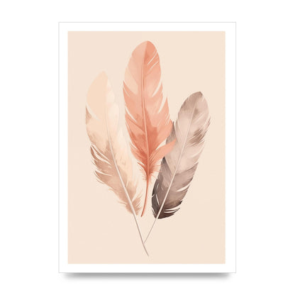 Feathered Boho Whisper Cream Riso Print