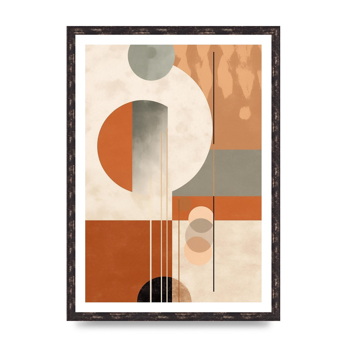 Geometric Boho Serenity Earthy Risograph