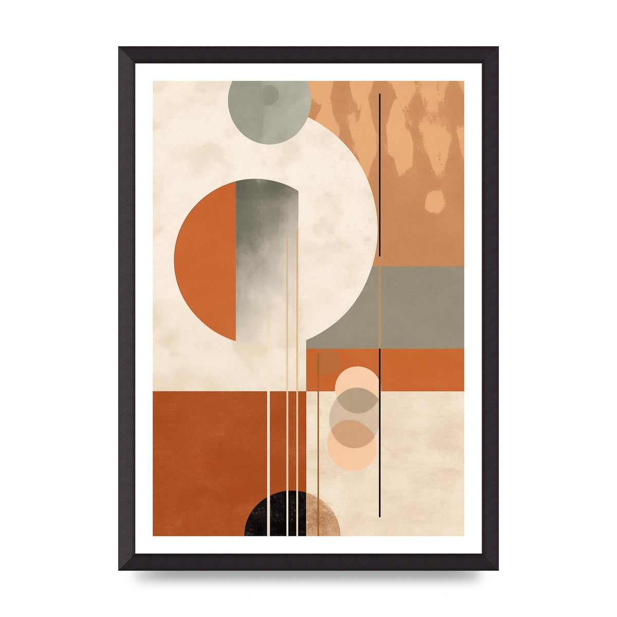 Geometric Boho Serenity Earthy Risograph