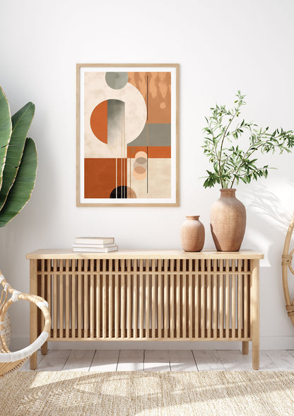 Geometric Boho Serenity Earthy Risograph