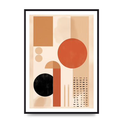 Cream and Earth-Toned Art Print in Riso Style