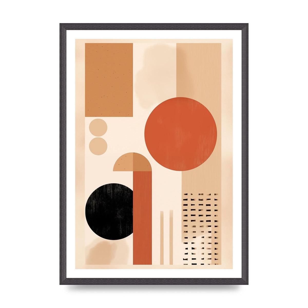 Cream and Earth-Toned Art Print in Riso Style