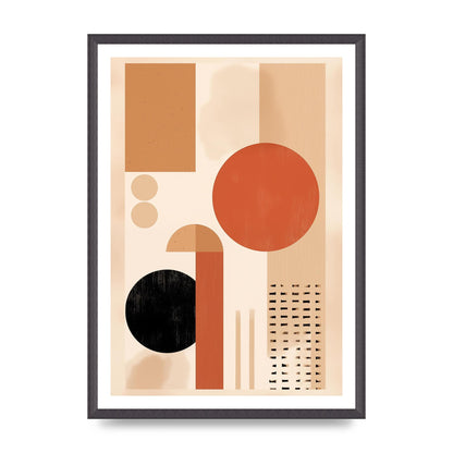 Cream and Earth-Toned Art Print in Riso Style