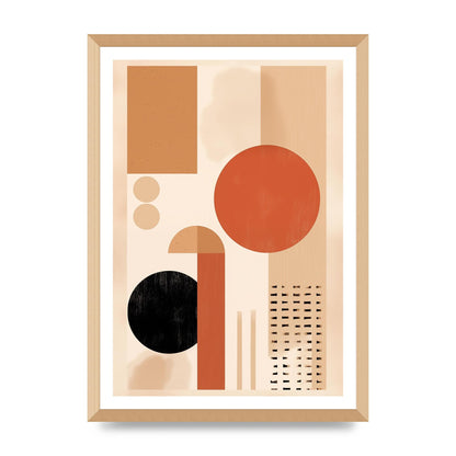 Cream and Earth-Toned Art Print in Riso Style