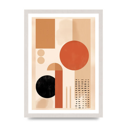 Cream and Earth-Toned Art Print in Riso Style