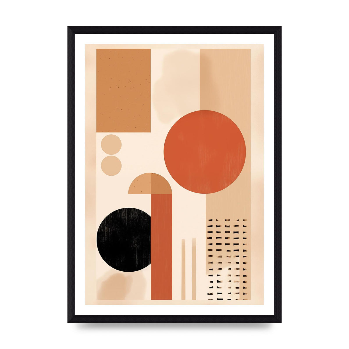 Cream and Earth-Toned Art Print in Riso Style