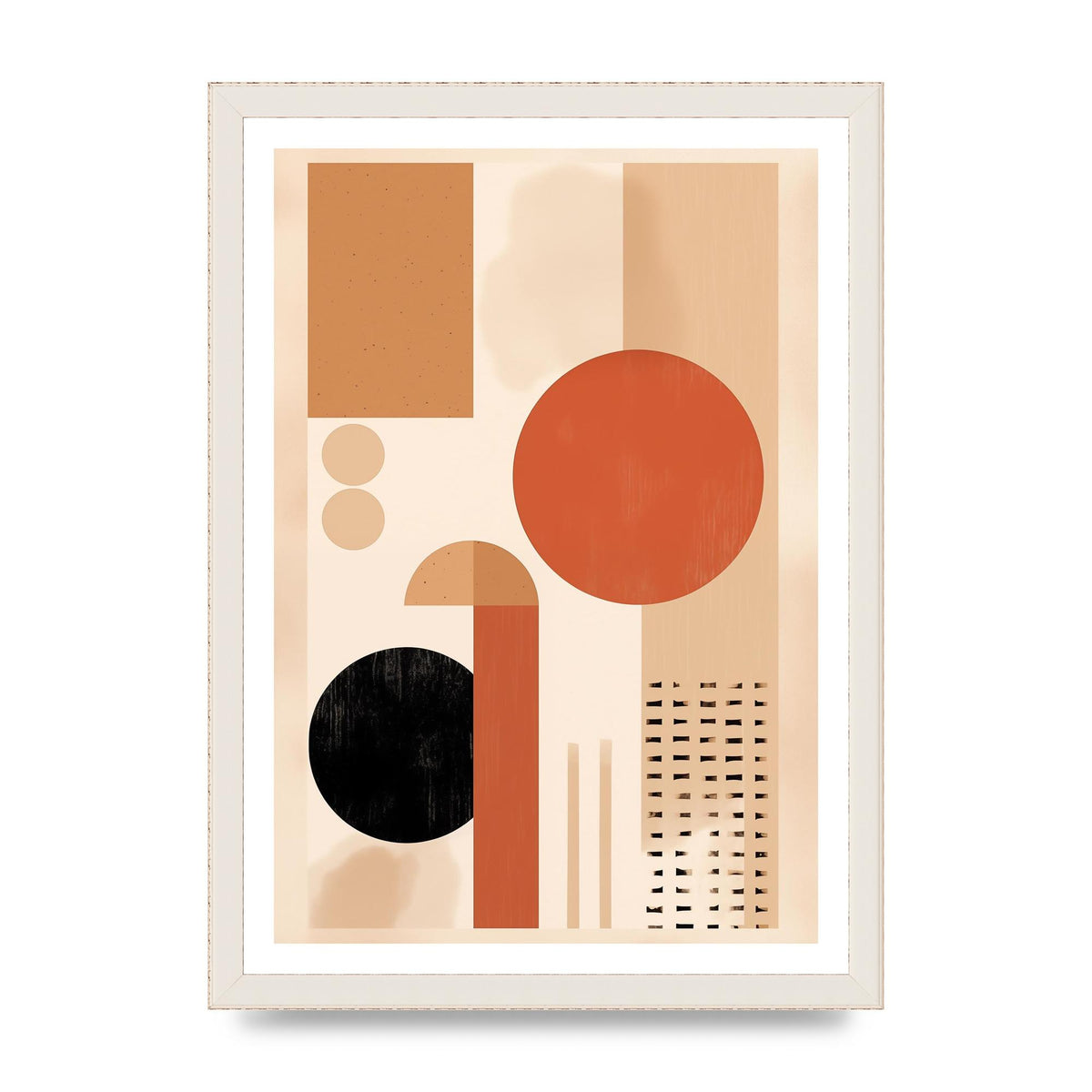 Cream and Earth-Toned Art Print in Riso Style