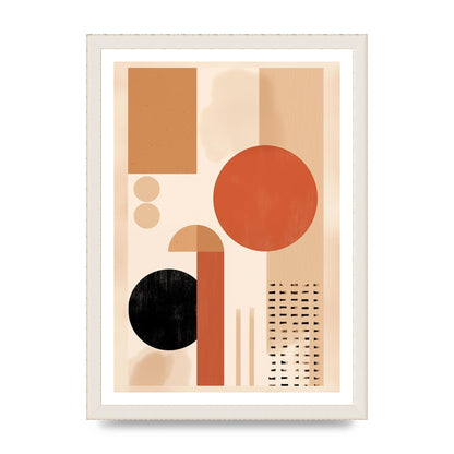 Cream and Earth-Toned Art Print in Riso Style