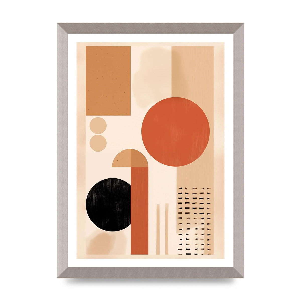 Cream and Earth-Toned Art Print in Riso Style