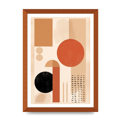 Cream and Earth-Toned Art Print in Riso Style