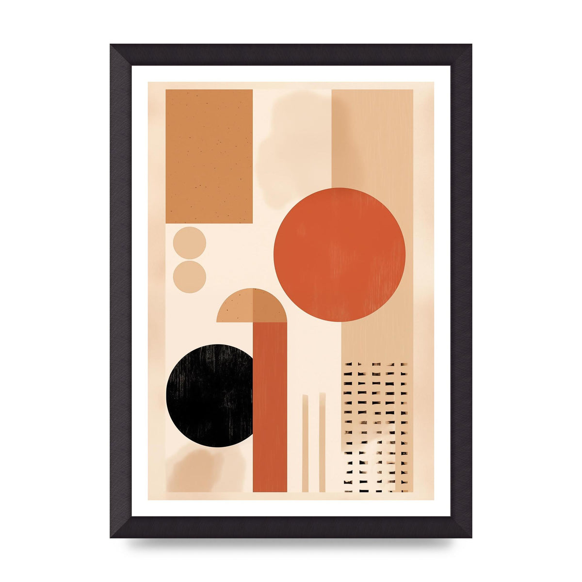 Cream and Earth-Toned Art Print in Riso Style