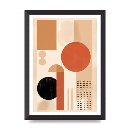 Cream and Earth-Toned Art Print in Riso Style