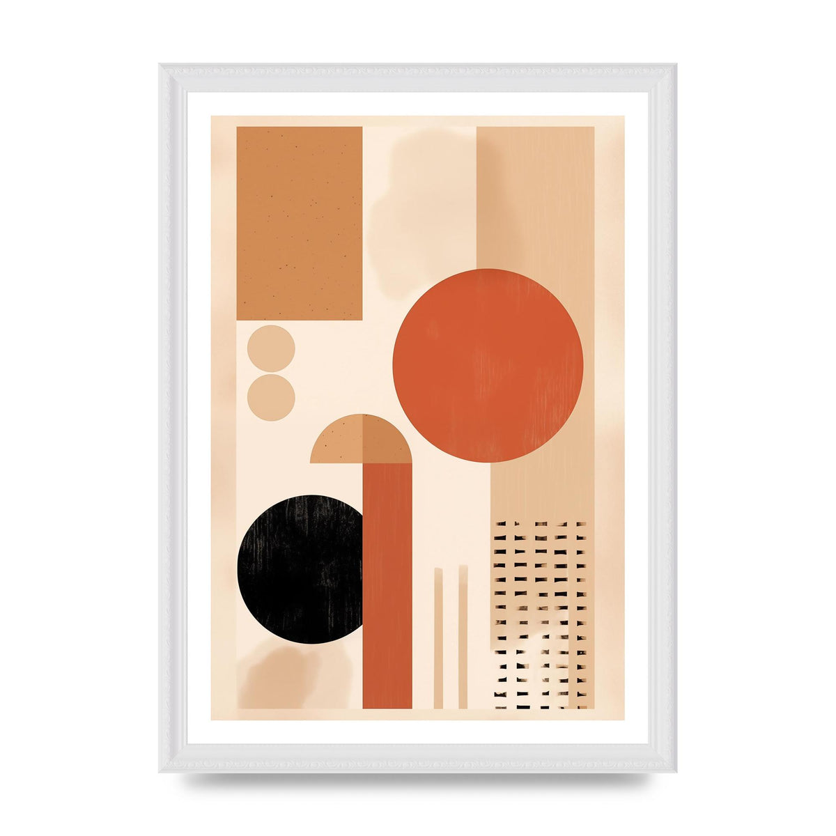Cream and Earth-Toned Art Print in Riso Style