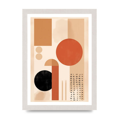 Cream and Earth-Toned Art Print in Riso Style