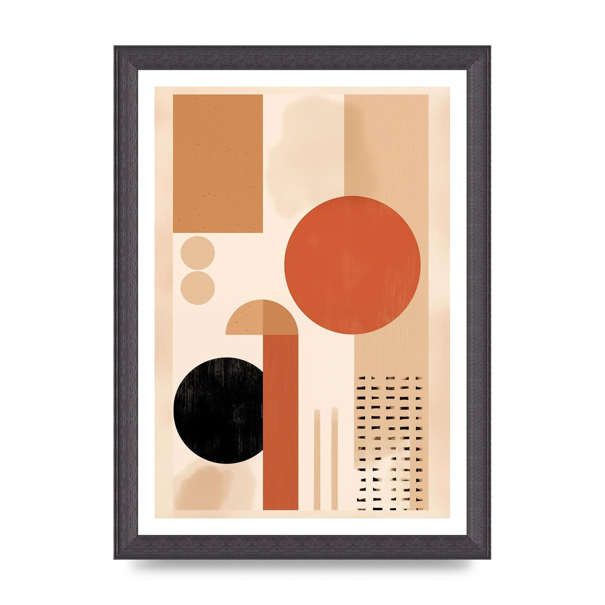 Cream and Earth-Toned Art Print in Riso Style