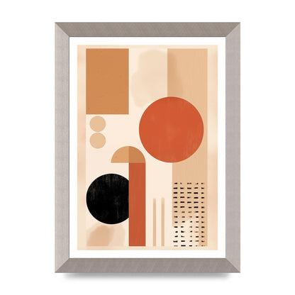 Cream and Earth-Toned Art Print in Riso Style