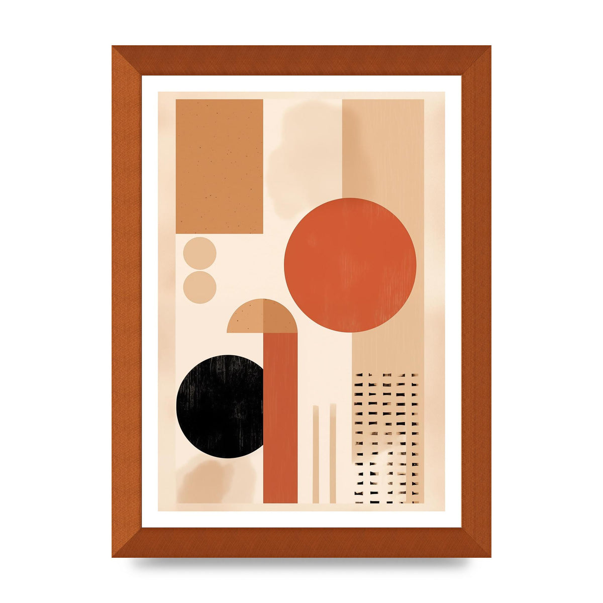 Cream and Earth-Toned Art Print in Riso Style