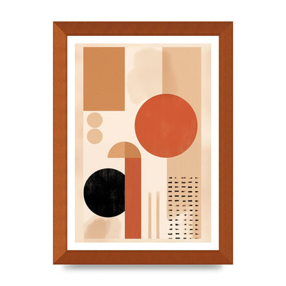Cream and Earth-Toned Art Print in Riso Style