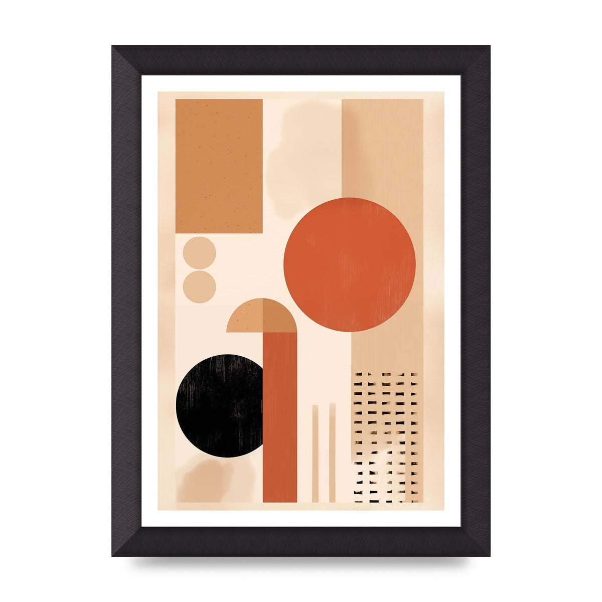 Cream and Earth-Toned Art Print in Riso Style