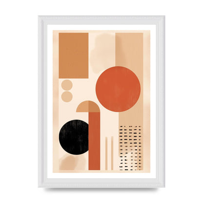 Cream and Earth-Toned Art Print in Riso Style