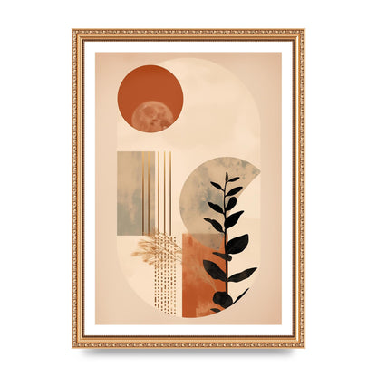 Cream and Earth Geometric Boho Print