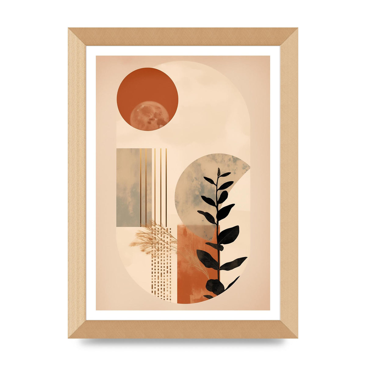 Cream and Earth Geometric Boho Print