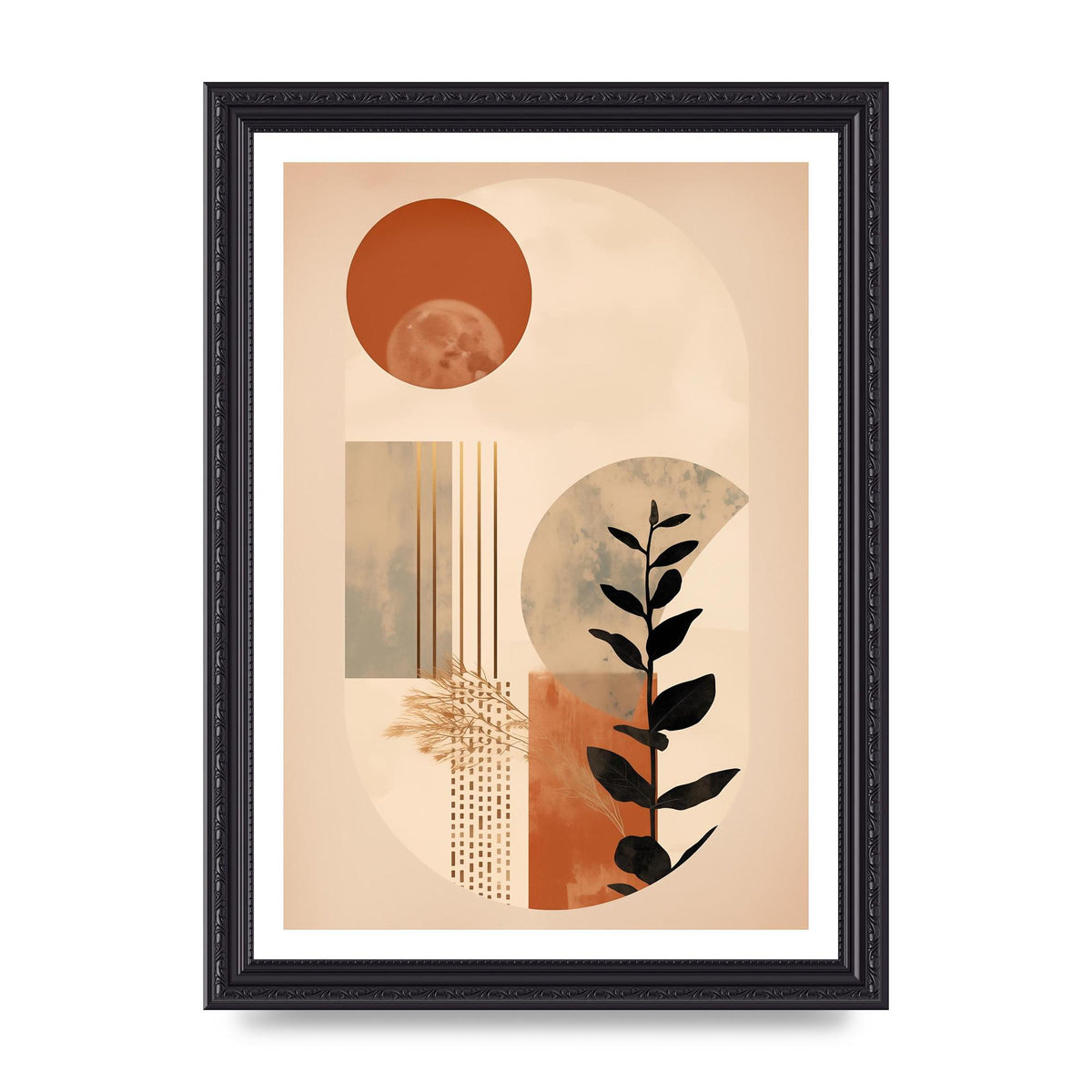 Cream and Earth Geometric Boho Print