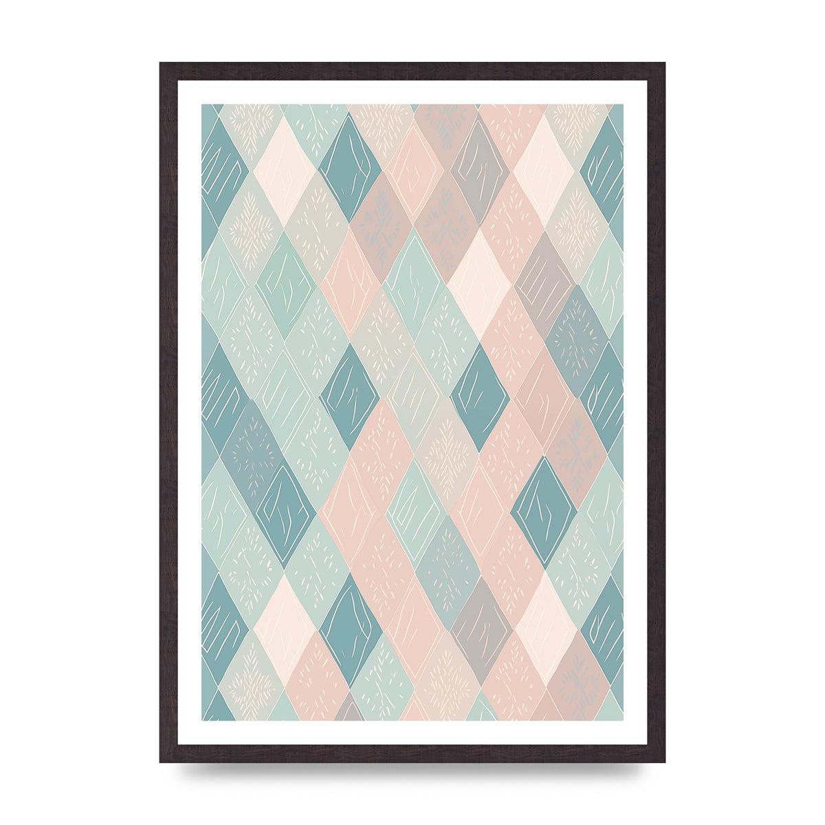 Diamonds of Serenity Subtle Boho Risograph