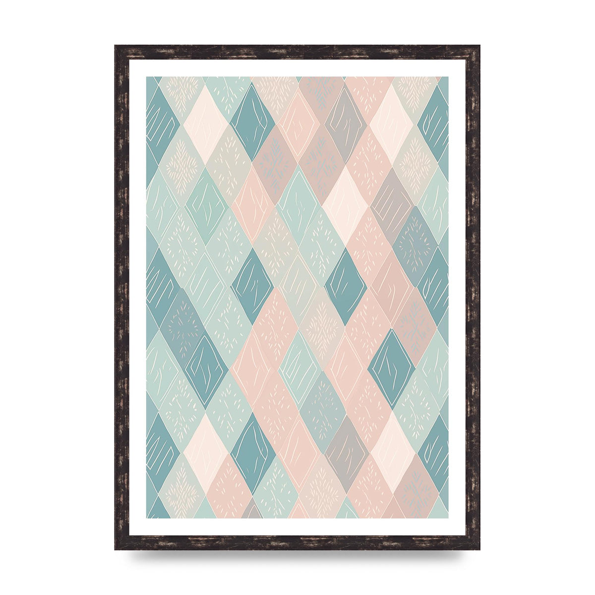 Diamonds of Serenity Subtle Boho Risograph