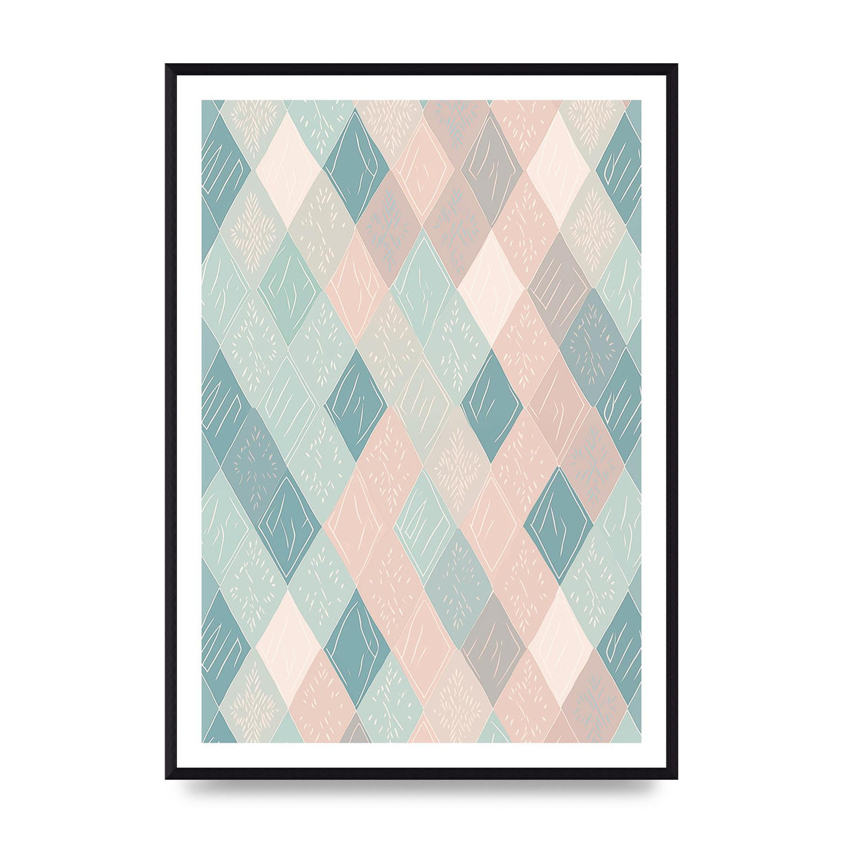 Diamonds of Serenity Subtle Boho Risograph