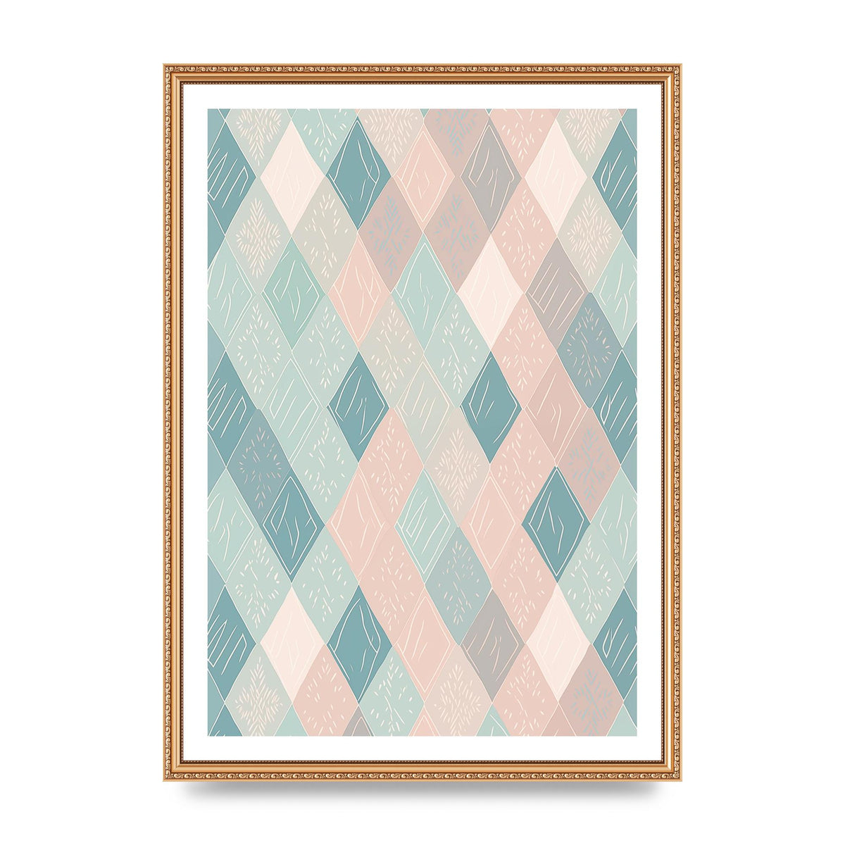 Diamonds of Serenity Subtle Boho Risograph